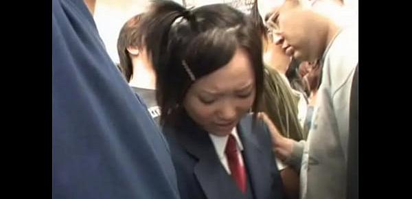  Japanese schoolgirl fucked by train gang
